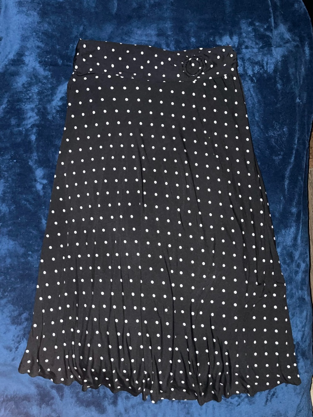 Women’s Black Maxi Skirt with White Polka Dots